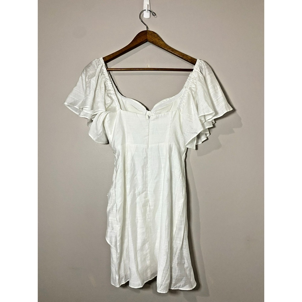 Selfie Leslie Aphrodite Molded Bust Angel Sleeve Wrap Dress White Womens XS NWT! - Picture 3 of 8